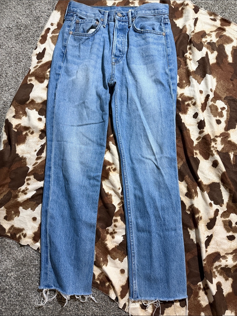 No End Denim High Rise Straight Crop Denim Jeans 26